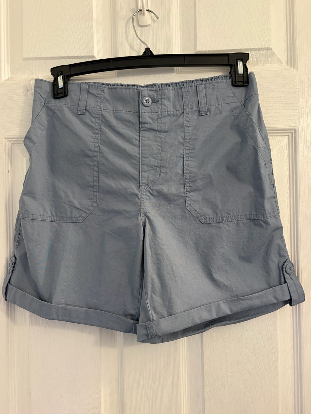Light Blue Women's Casual Roll-Cuff Shorts. Size medium $10